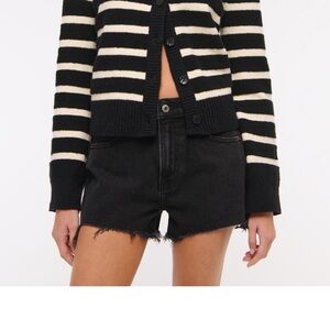 Abercrombie & Fitch Black Frayed Jean Shorts